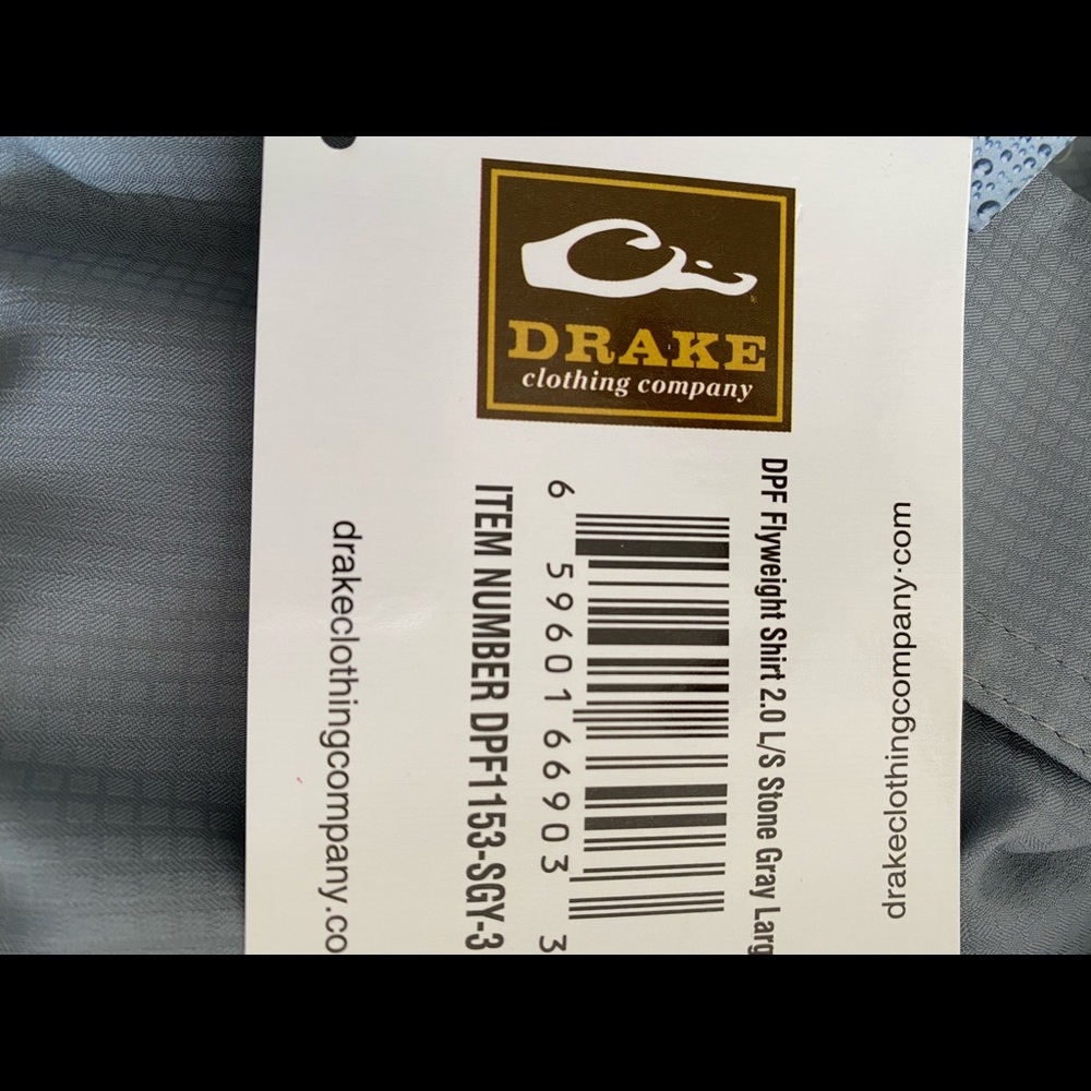 Mens Drake Large Long Sleeve Shirt Fishing Shirt - Picture 5 of 7